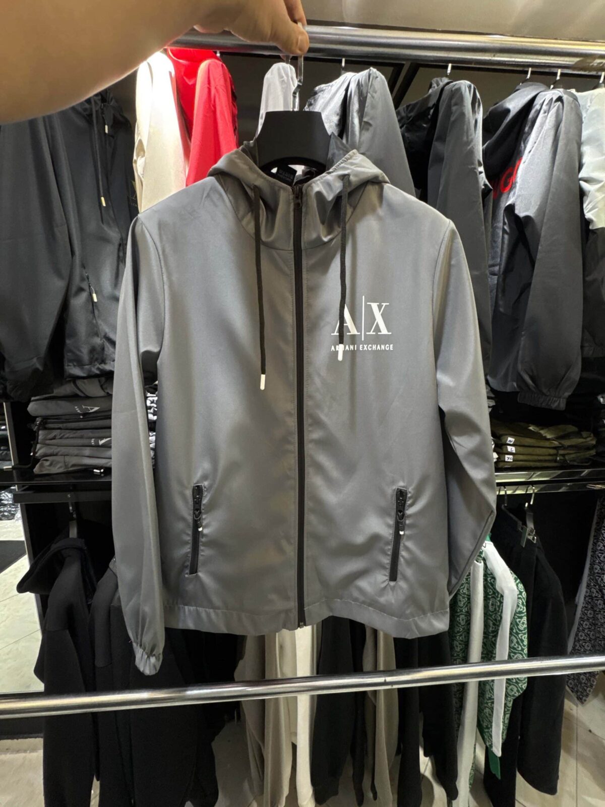 C831FDCD-3A75-4C7F-8B15-F180641BF096 Armani Exchange - Jacket - Grey - Αντιανεμικό • Αδιάβροχο - Image 1