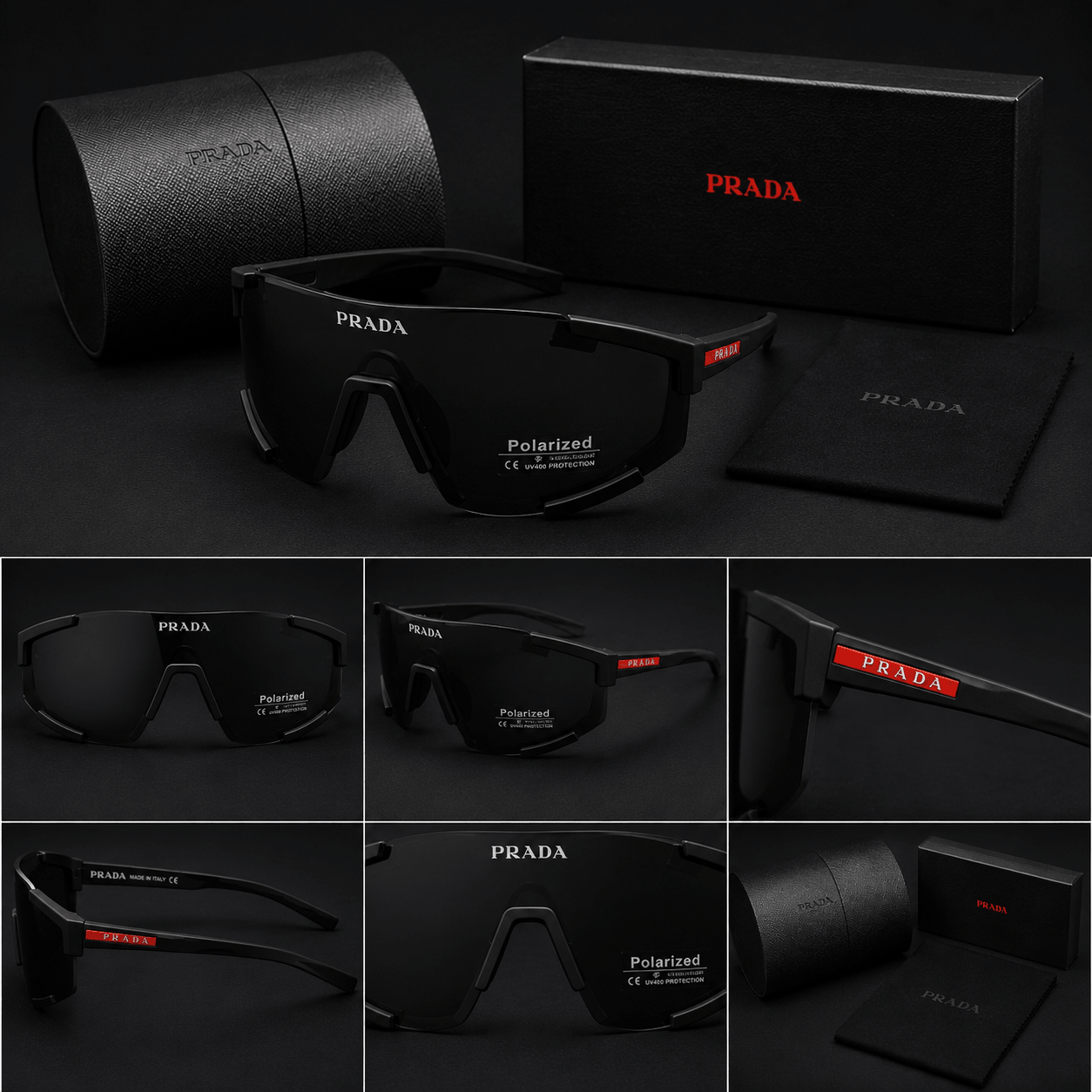 mask-sunglasses-prada-black-daima Prada - Sunglasses – Mask - Image 1